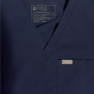 Figs Deep Blue V-Neck Scrub Top